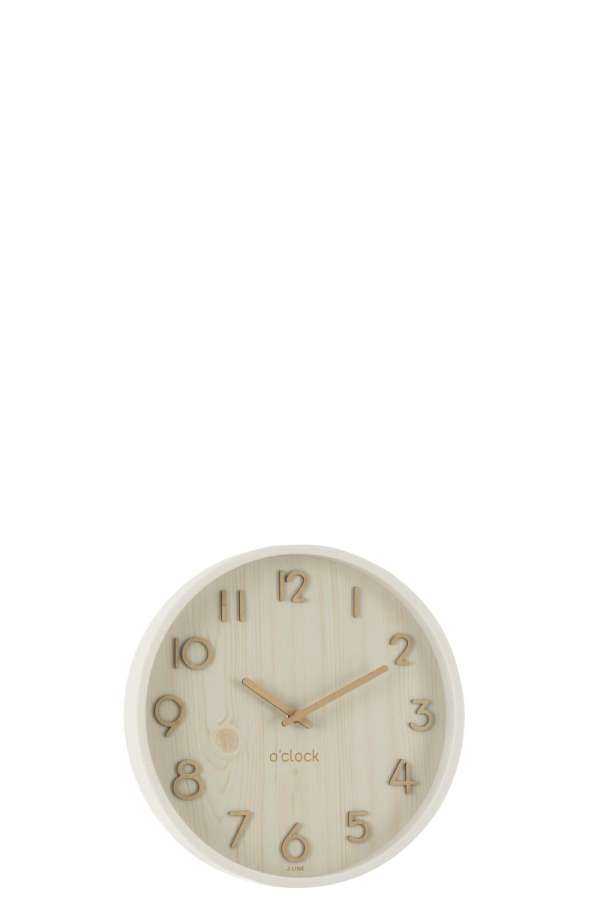 WALL CLOCK PLYWOOD/MDF WHITE SMALL