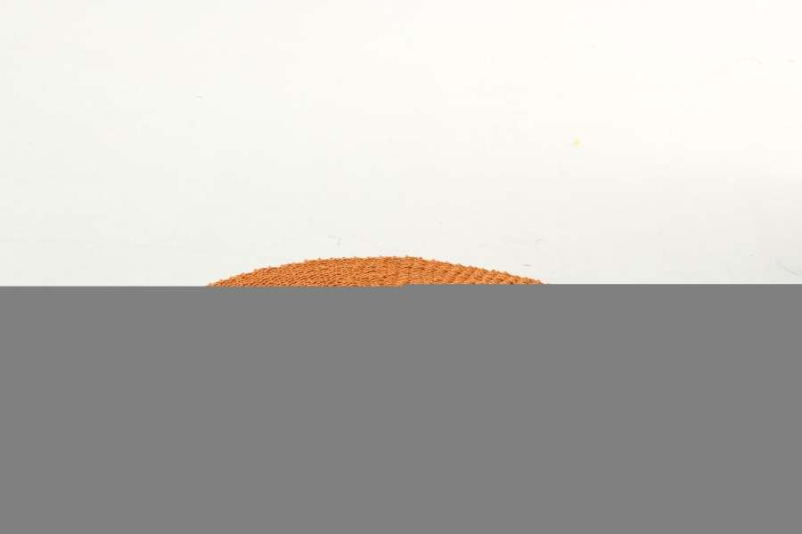 RUG STRIPED RAFFIA ORANGE/LIGHT BLUE