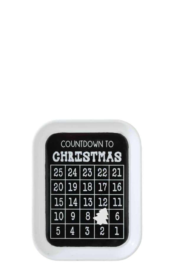 CALENDAR CHRISTMAS DECEMBER METAL BLACK