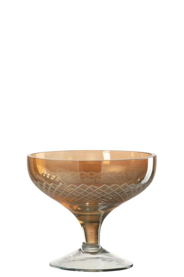 DRINKING GLASS FOOT ROUND GLASS GOLD