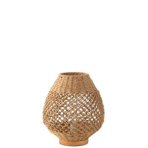 TABLE LAMP BRAIDED METAL DARK NATURAL SMALL