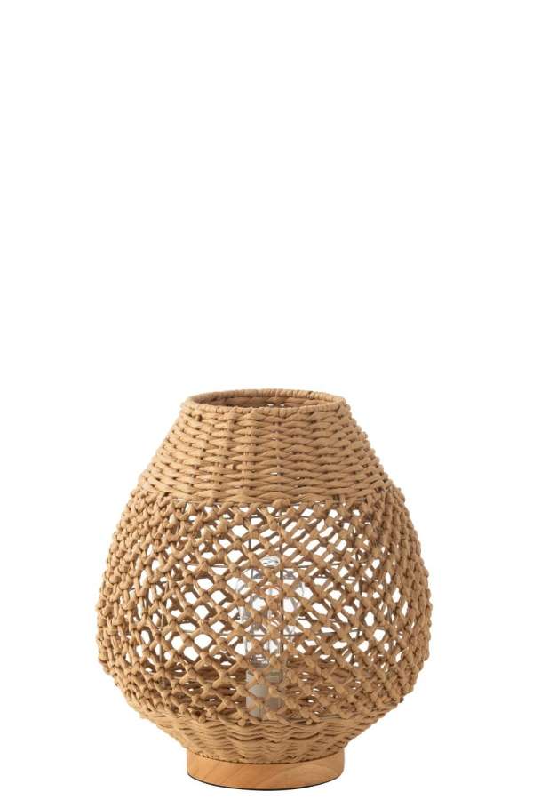 TABLE LAMP BRAIDED METAL DARK NATURAL SMALL