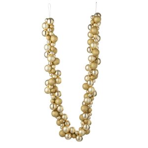 GARLAND CHRISTMAS BAUBLES PLASTIC GOLD COLORED