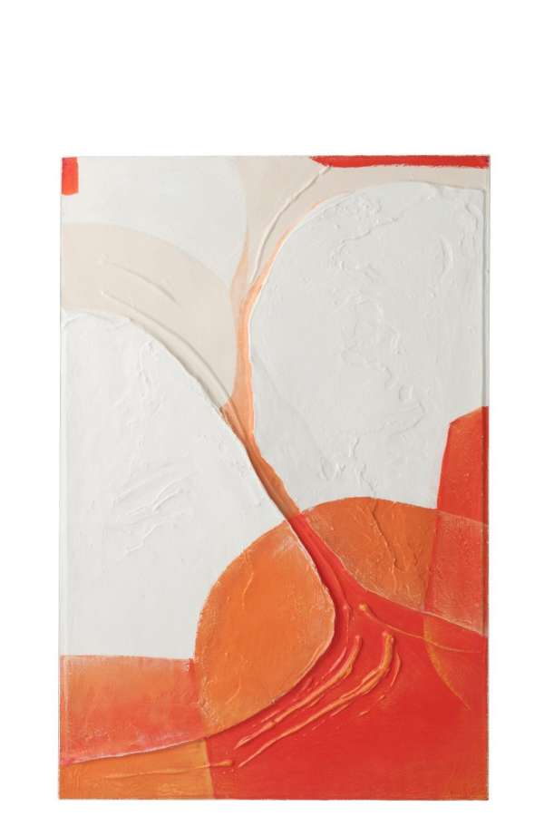 PAINTING CIRCKLES ACRYLIC DARK ORANGE/OFF-WHITE