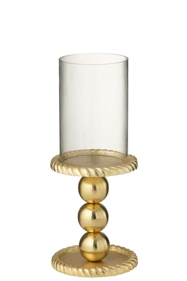CANDLE HOLDER ALUMINIUM GOLD COLORED SMALL