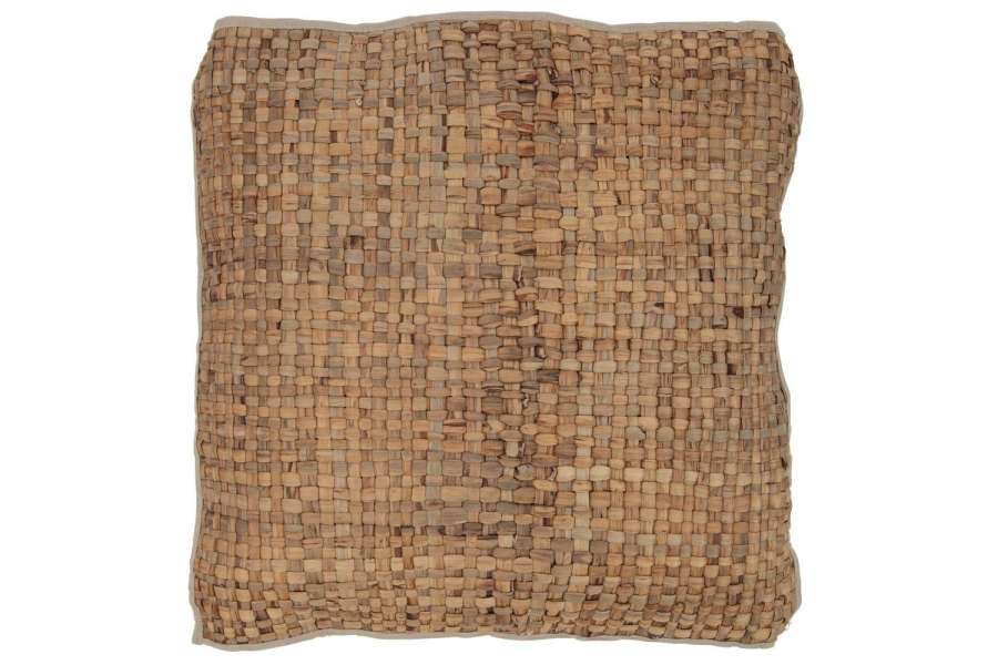 CUSHION SQUARE 1 SIDE REED/TEXTILE NATURAL LARGE