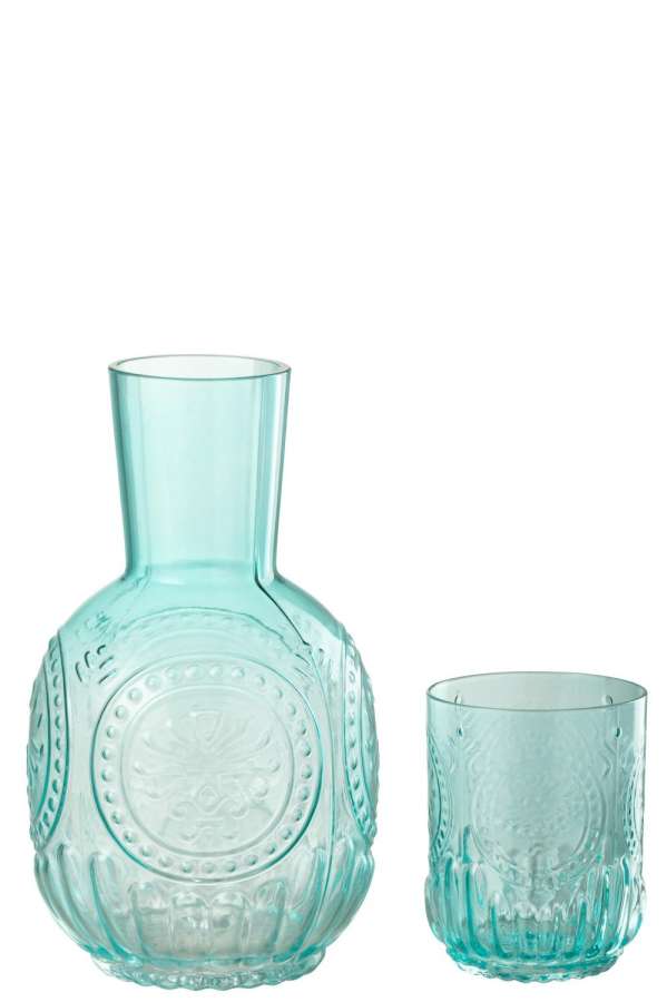 CARAFE+GLASS MAYA GLASS TURQUOISE