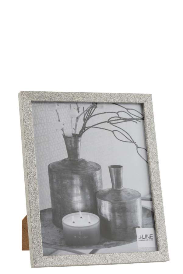 PHOTO FRAME 20X25 GLITTER WOOD SILVER LARGE