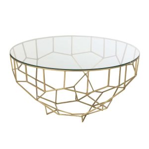 TABLE MOZA METAL/GLASS GOLD