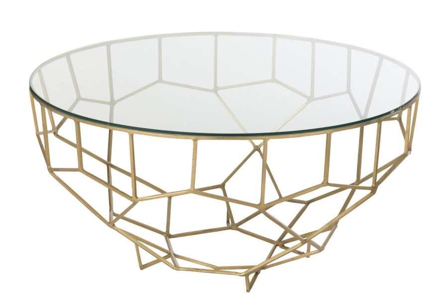 TABLE MOZA METAL/GLASS GOLD