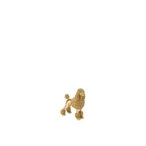 POODLE STANDING POLYRESIN GOLD COLORED SMALL