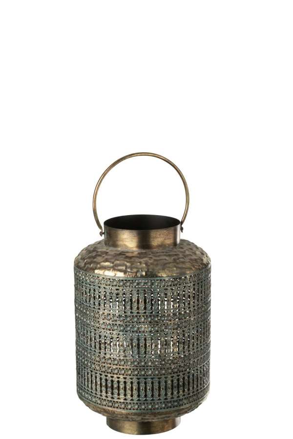 LANTERN ANTIQUE CYLINDER IRON BRONZE COLORED SMALL