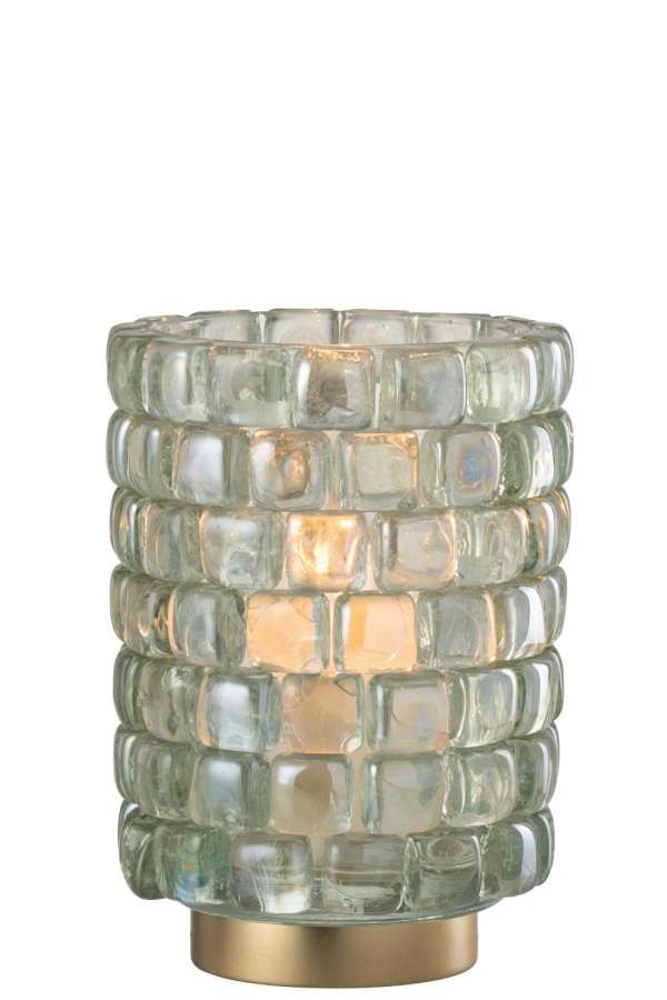 HURRICANE SQUARE MOSAIC GLASS TRANSPARENT LARGE