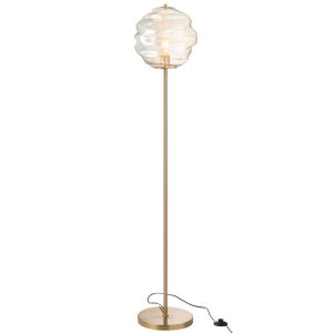 FLOOR LAMP HONEYCOMB GLASS LIGHT COGNAC