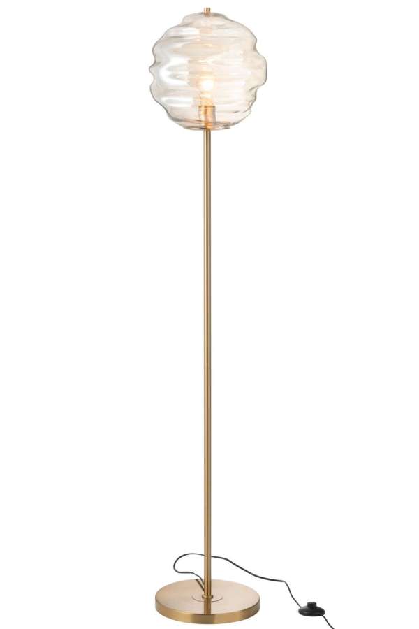 FLOOR LAMP HONEYCOMB GLASS LIGHT COGNAC