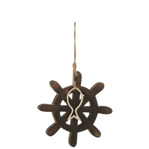 HELM FISH MANGO WOOD DARK BROWN LARGE