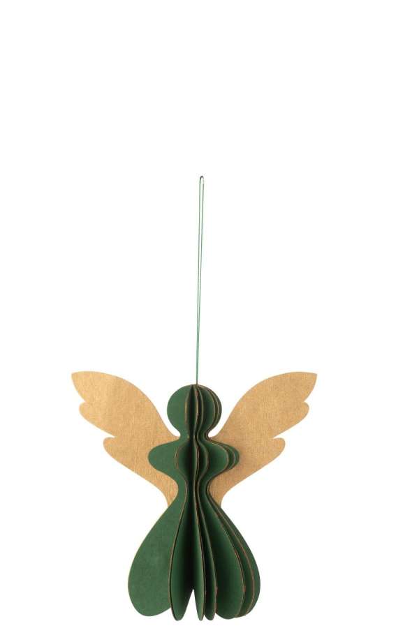HANGER ANGEL PAPER DARK GREEN/COPPER SMALL