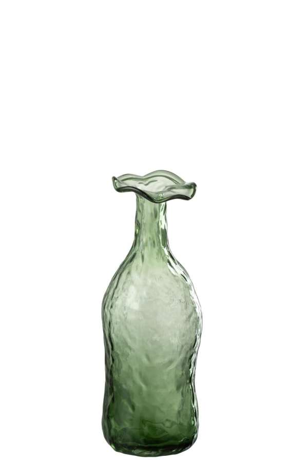 VASE BLOOMING GLASS GREEN SMALL