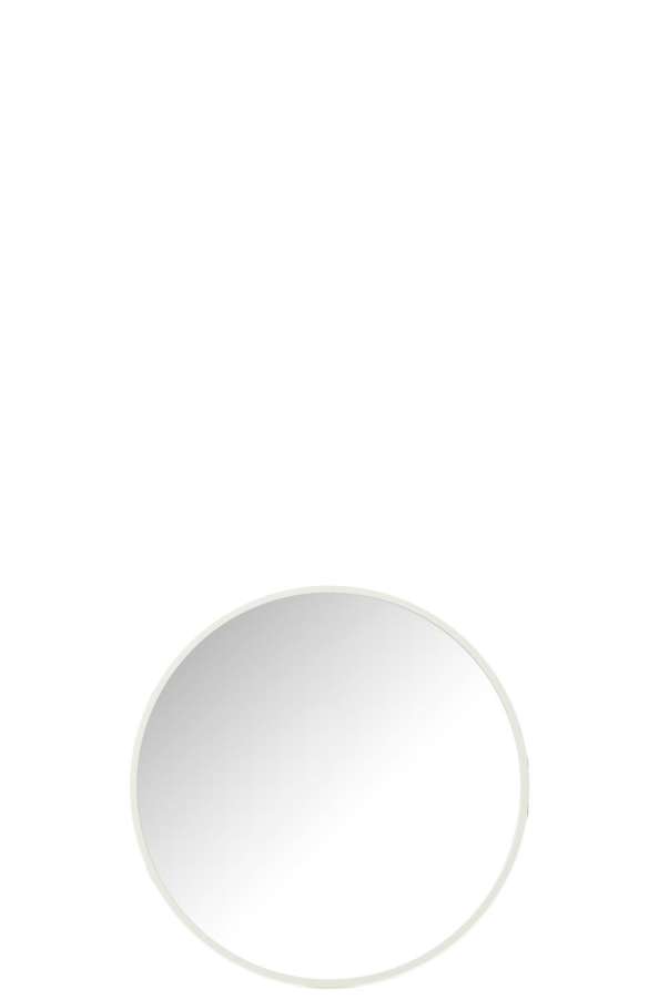 MIRROR ROUND GLASS/METAL WHITE SMALL