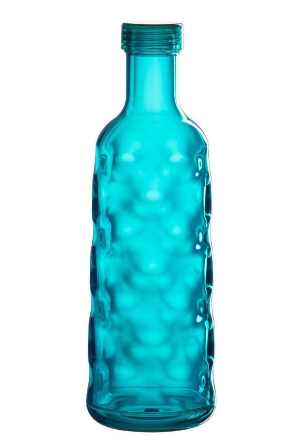 BOTTLE HAMMERED IN GIFTBOX PLASTIC BLUE