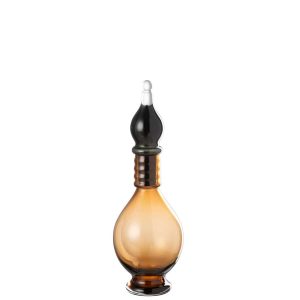 VASE+CAP PHIAL DECO JO GLASS BROWN MEDIUM