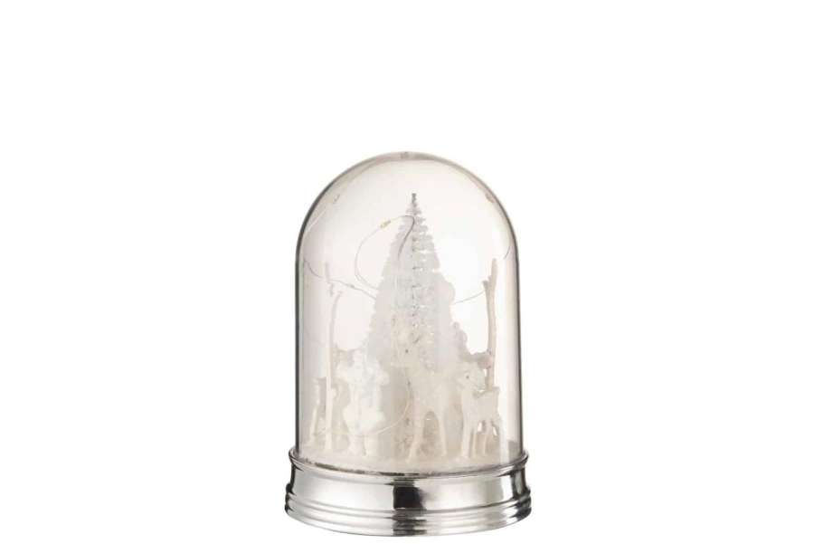 BELL JAR CHRISTMAS LED ACRYLIC WHITE SMALL