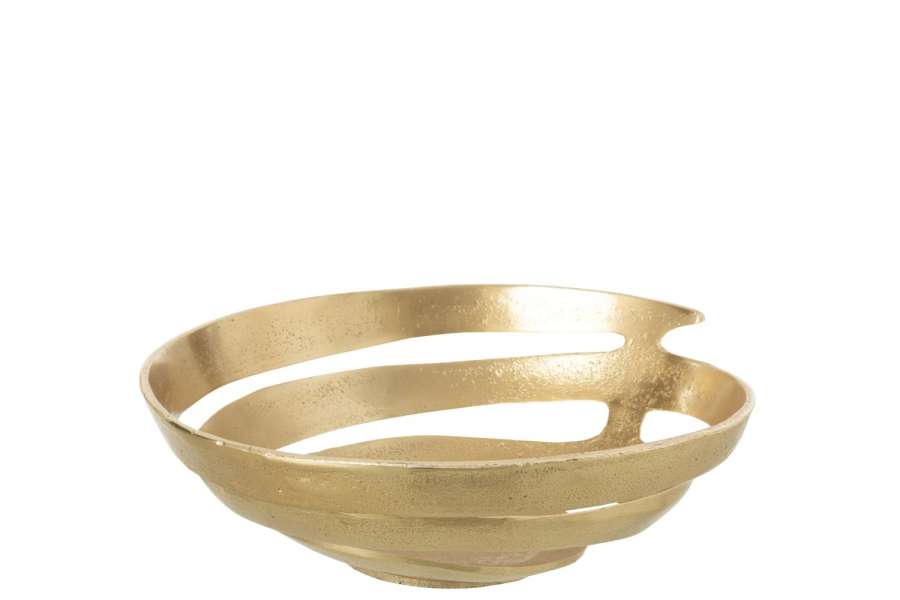 DECORATIVE BOWL ALUMINIUM GOLD COLORED SMALL