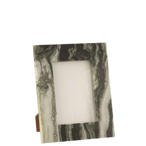 PHOTO FRAME MARBLE BLACK/LIGHT GREY LARGE