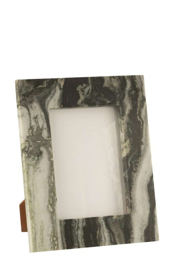 PHOTO FRAME MARBLE BLACK/LIGHT GREY LARGE