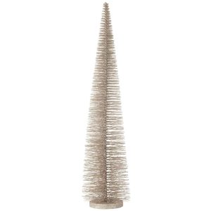 CHRISTMAS TREE DECO GLITTERS PLASTIC GREIGE LARGE