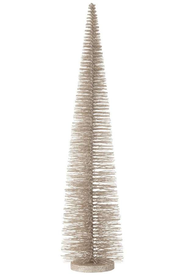 CHRISTMAS TREE DECO GLITTERS PLASTIC GREIGE LARGE