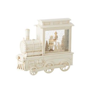 WATER GLOBE LOCOMOTIVE PLASTIC WHITE