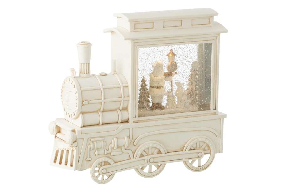 WATER GLOBE LOCOMOTIVE PLASTIC WHITE