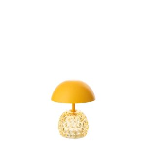 TABLE LAMP LED CHAMPIGNON IRON/GLASS YELLOW