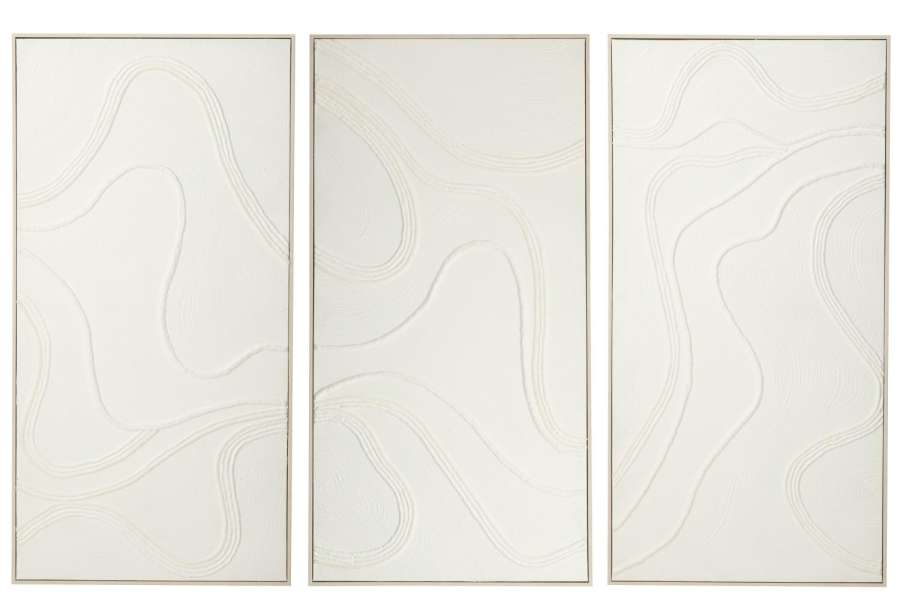 PAINTING NOG CANVAS/PINEWOOD WHITE ASSORTMENT OF 3