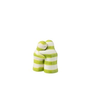 SALT&PEPPER GRANADA STRIPES CERAMIC WHITE/GREEN