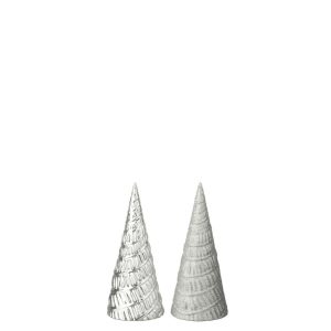 TREE PLASTIC SILVER COLORED ASSORTMENT OF 2