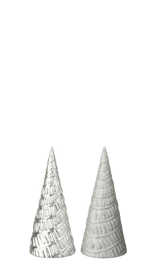 TREE PLASTIC SILVER COLORED ASSORTMENT OF 2