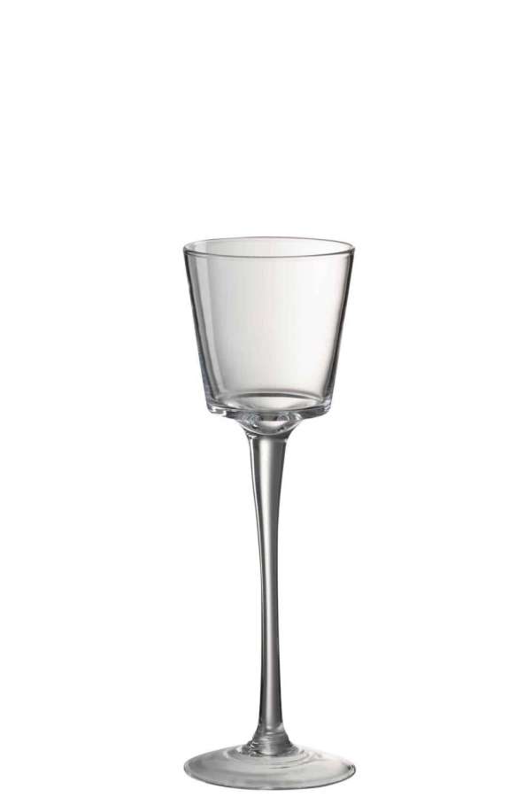 CANDLE HOLDER CONICAL ON BASE GLASS TRANSPARENT MEDIUM
