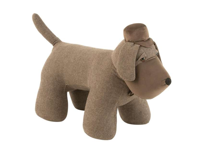 DOOR STOP DOG CAP POLYESTER DARK BROWN
