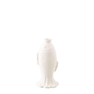VASE SOLIFLORE FISH LONG STONEWARE WHITE