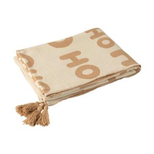 BLANKET HOHOHO POLYESTER WHITE/BEIGE