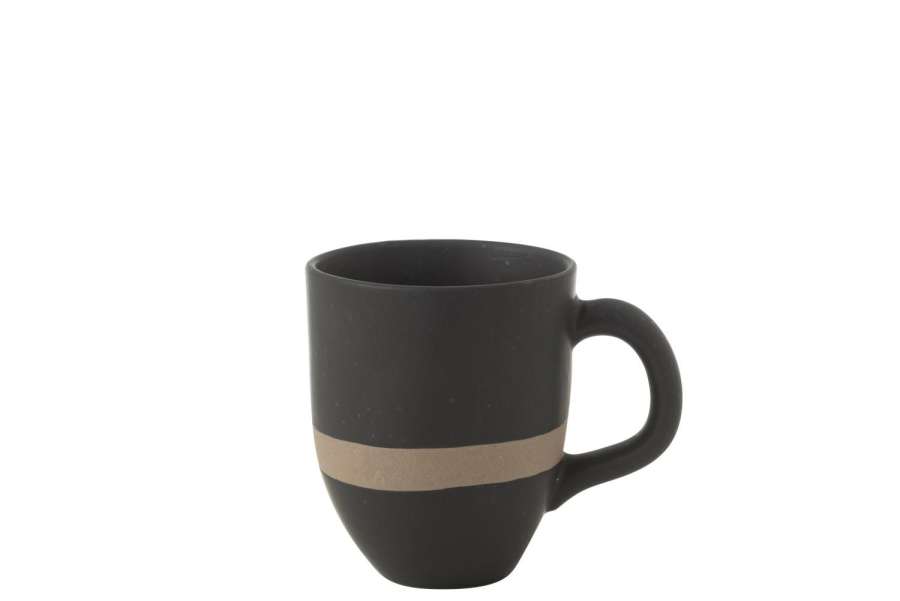 MUG  CERAMIC BLACK/TAUPE
