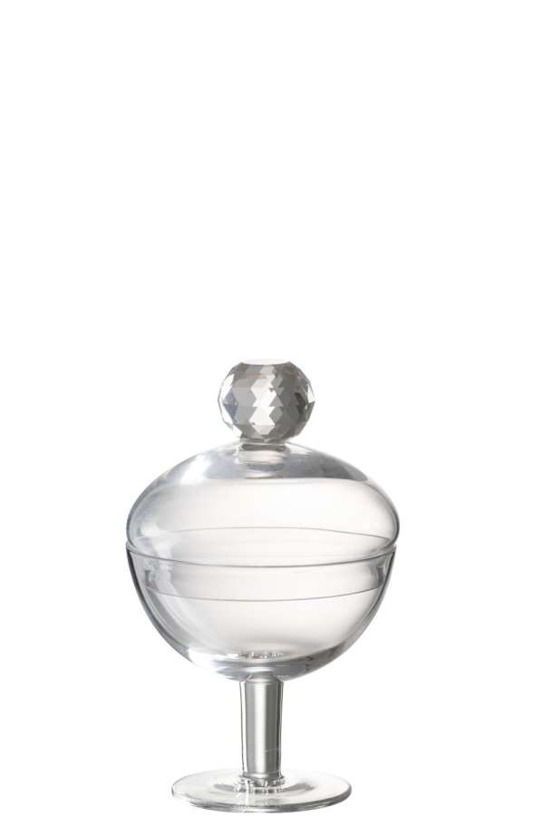 STORAGE JAR DIAMOND CRYSTAL GLASS TRANSPARENT SMALL