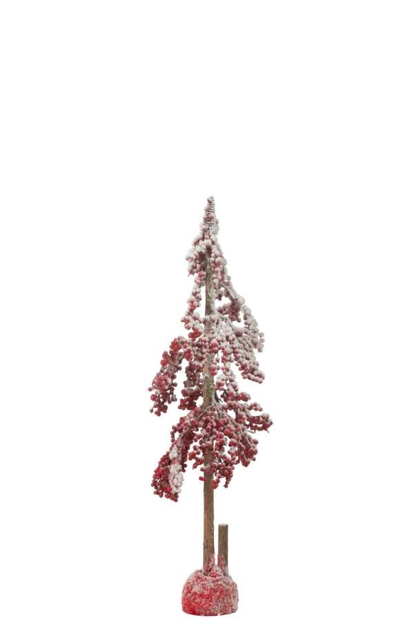 CHRISTMAS TREE DECO BIG BERRIES PLASTIC RED SMALL
