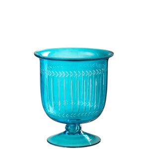 HURRICANE/VASE TARIFA GLASS AZURE