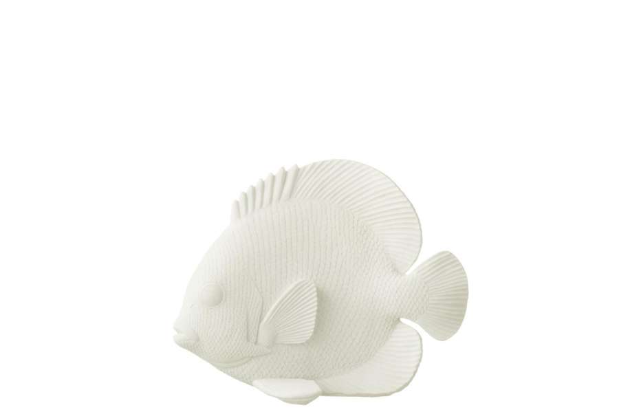 FISH FLAT POLYRESIN WHITE SMALL