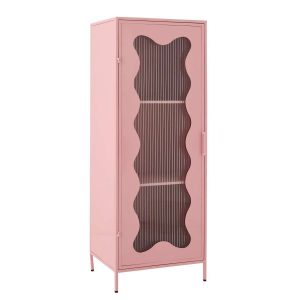 CABINET WAVES IRON/GLASS LIGHT PINK