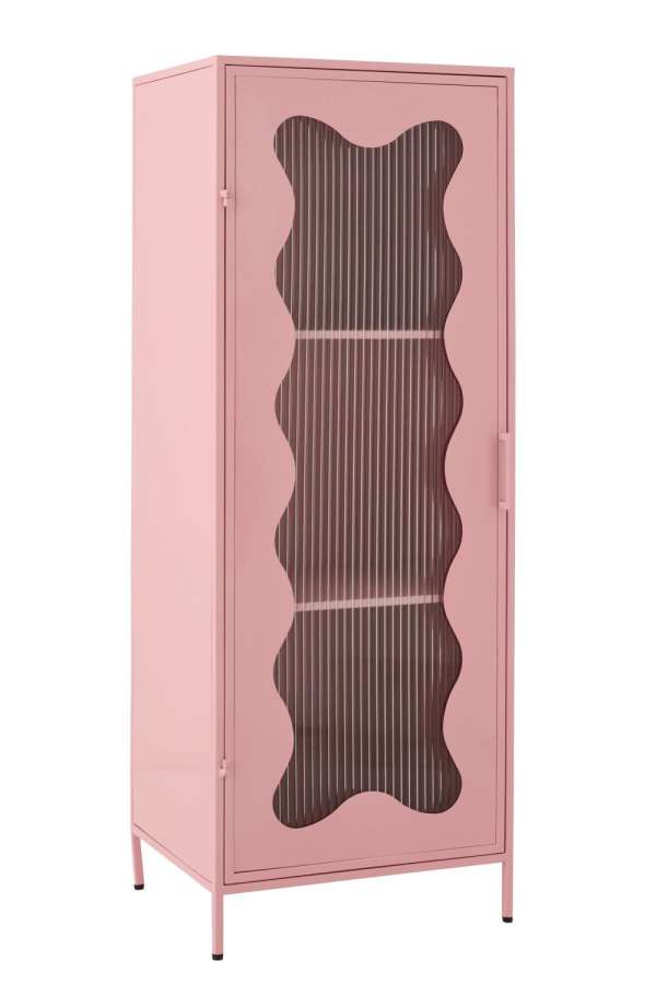 CABINET WAVES IRON/GLASS LIGHT PINK