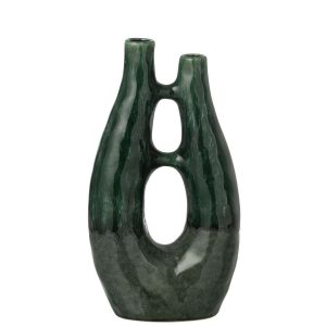 VASE JEANNE STONEWARE DARK GREEN LARGE